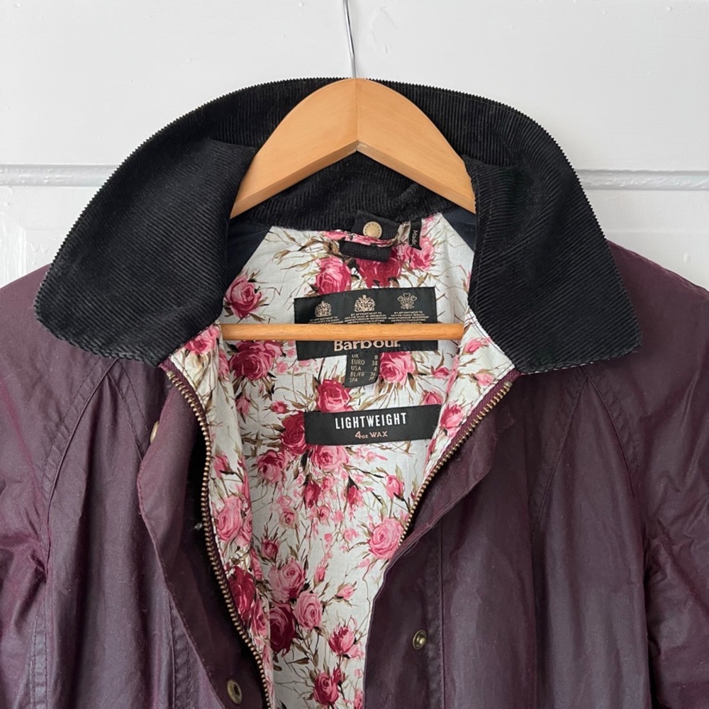 Barbour Lightweight Beadnell Jacket - Deep Plum Color